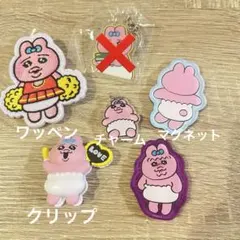 おぱんちゅうさぎ　ガチャガチャ　5点セット キーホルダー ワッペンのサムネイル