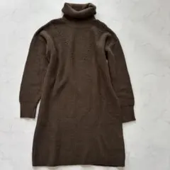 LOWRYS FARM ニットワンピース タートルネック L（D27）