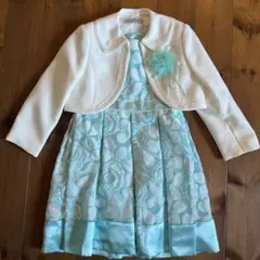 水色 花柄ドレスとジャケットセット 120cm