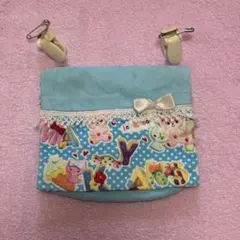 水色の移動ポケット ハンカチ ティッシュケース