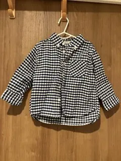 無印良品　チェック柄長袖シャツ サイズ90 ネイビー・ホワイト