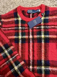 新品Ralph Lauren チェック柄アルパカ混ニットセーター　US S