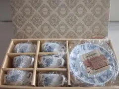 ノリタケスタジオコレクション 青い花柄 カップ・ソーサー6客セット