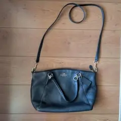COACH 2way ショルダーバッグ レザー ネイビー - メルカリ