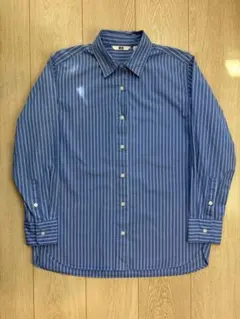 UNIQLO ストライプシャツ ブルー S レディース 長袖 ベーシック 春服