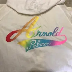 アーノルドパーマー 半袖 バックプリント パーカー 白