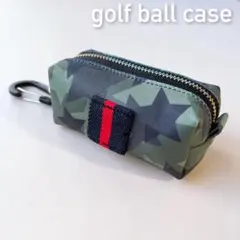 ゴルフボールケース　ボールポーチ　ティー挿しグリーンフォーク挿し　星カモフラ