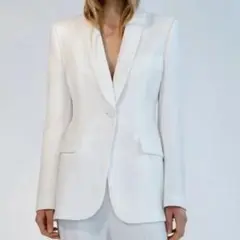 新品未使用ZARA ホワイト テーラードジャケット　着画参考