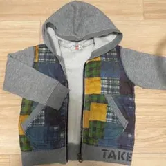 RAD CHAP カラフルチェック柄　パーカー　グレー　ジップアップ