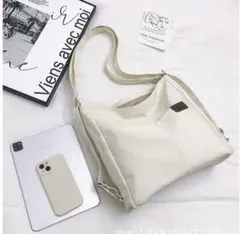 3WAY　ショルダー　リュック　斜め掛けバッグ　撥水　大容量　白　ホワイト