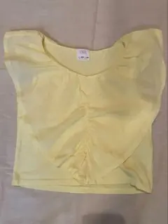 ZARA イエロー フリル半袖シャツ 140