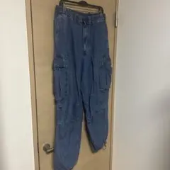 GU デニム　スーパーワイドカーゴパンツ　サイズL