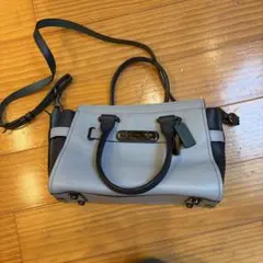 coach レザーショルダーバッグ ライトグレー
