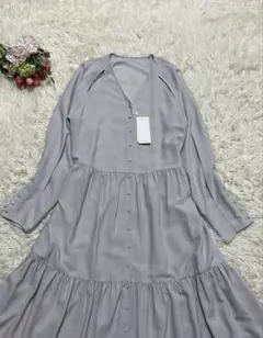 【新品】ルシュルブルー　ティアードドレス　パープル系　フリーサイズ