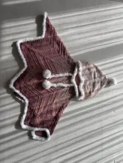 フード付き 星型コットンニットポンチョ（キッズ・小柄女性向け）