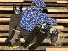 【4点セット】 IGNIO ミッキー迷彩柄 スキーウェア 100サイズ