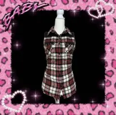 00s y2k パンク ロック スタッズ ノースリーブ シャツ セシルマクビー