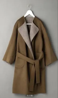 SALE中❗️◆ROKU 6 ロク リバーコート 36 ケリー ネイビー コート 6（ロク）の「＜6(ROKU)＞REVERSIBLE SEWING NO COLLAR COAT/コート