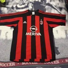 ACミラン adidas サッカーウェア 赤黒　Oサイズ