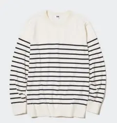 UNIQLO ウォッシャブルコットンクルーネックセーター　ボーダー