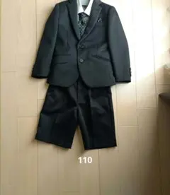 黒いストライプフォーマルスーツ 100cm~