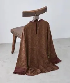 TODAYFUL ジャガードスタンドカラーブラウスとパンツセット売り