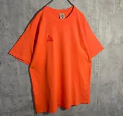 オレンジ オーバーサイズ Tシャツ 三角刺繍