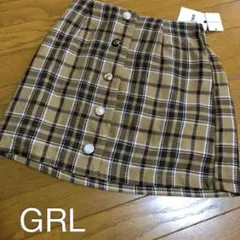 新品未使用 グレイル ミニスカート M チェック　ブラウン