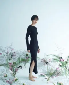 rosarymoon Back Cross Knit Dress ロザリームーン