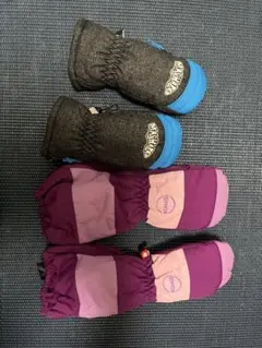 MASHALOとKOMBIの子供用スキーグローブセット