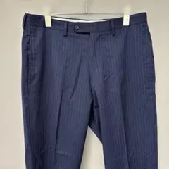 グリーンレーベルリラクシング　メンズスラックス(W82)ネイビーストライプ