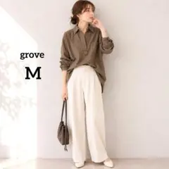 grove 長袖カットソー シャツ ブラウス M レディース スキッパーのサムネイル