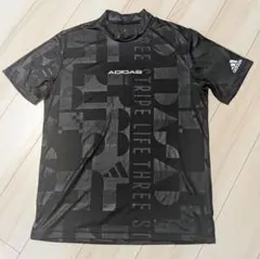 adidas アディダス 半袖モックネックシャツ ブラックのサムネイル