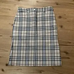 バーバリーブルーレーベル　ノバチェック柄ひざ丈タイトスカート36