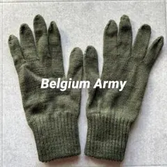 未使用デッドストック ベルギー軍 ライナーニットグローブ 手袋 カーキ 緑 レア