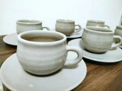コーヒーカップ・ソーサー・6客・萩・小さめ
