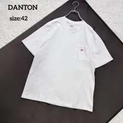 大きいサイズ42✨DANTON ダントン Tシャツ ホワイト ロゴ ポケットのサムネイル