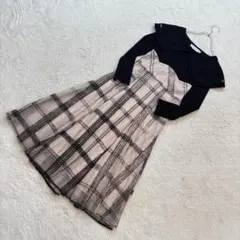 ☆トッコクローゼット【M】黒ベージュ ロングワンピ