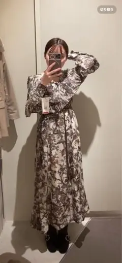 スナイデルSNIDEL ベルト付きプリーツフリルワンピース ワンピース 長袖