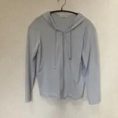 サマーニット♡ショートパーカー　サックスグレー　[Ｌ] 美品のサムネイル