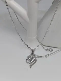 1ct モアサナイト ハートペンダントネックレス【新品未使用】