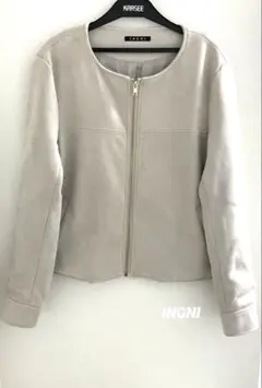イング　INGNI ノーカラージャケット　アウター春　秋　M スエード調のサムネイル