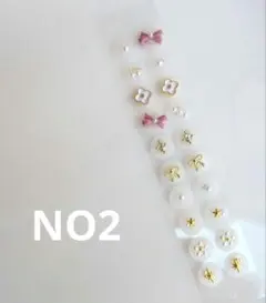 耳つぼジュエリー20粒　リボン フラワー パール