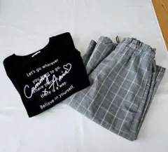 女の子 130 春夏 半袖Tシャツ ワイドパンツ 2枚セット まとめ売り
