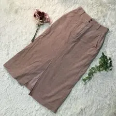 美品【グローバルワーク】ロングスカート　コーディロイ　くすみピンク　L