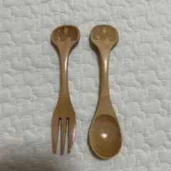 木製 子ども用フォークとスプーンセット