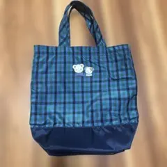 ファミリア クマ刺繍付きチェック柄 マザーズバッグ - メルカリ
