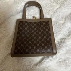 ブラウン ロゴパターン ハンドバッグ