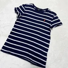 ラルフローレンスポーツ　Tシャツ　ネイビー　ボーダー　ロゴ　Sサイズのサムネイル