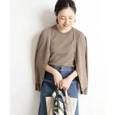 SLOBE IENA ウォッシャブルウール　ハイゲージリブカーディガン